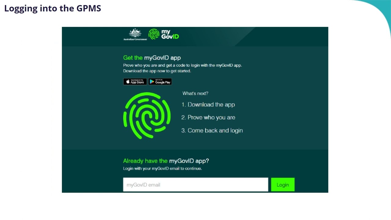 Logging into GPMS