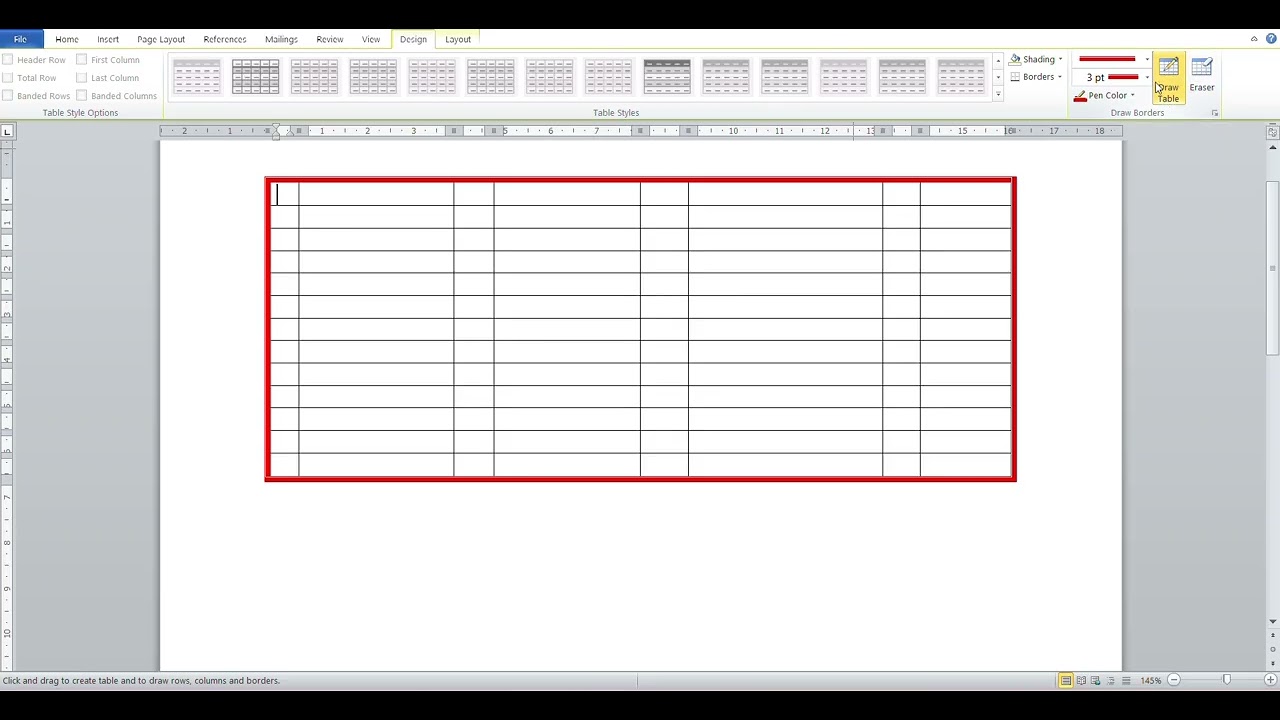 How to Draw Table in MS Word | MS Word Table Drawing Tutorial for Beginners In Punjabi
