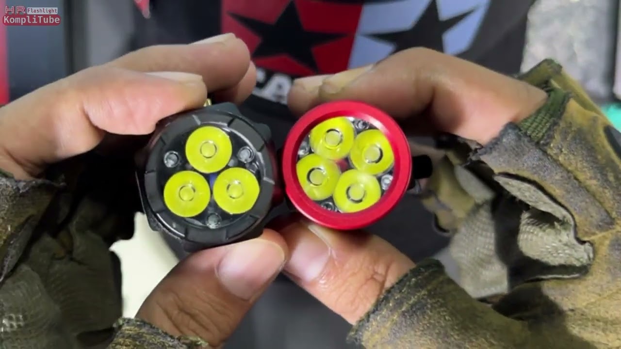 COBA 402X Kecil Terang Senter EDC Fleksibel P35 4 LED 100 ribuan perbandingan dan VLOG malam