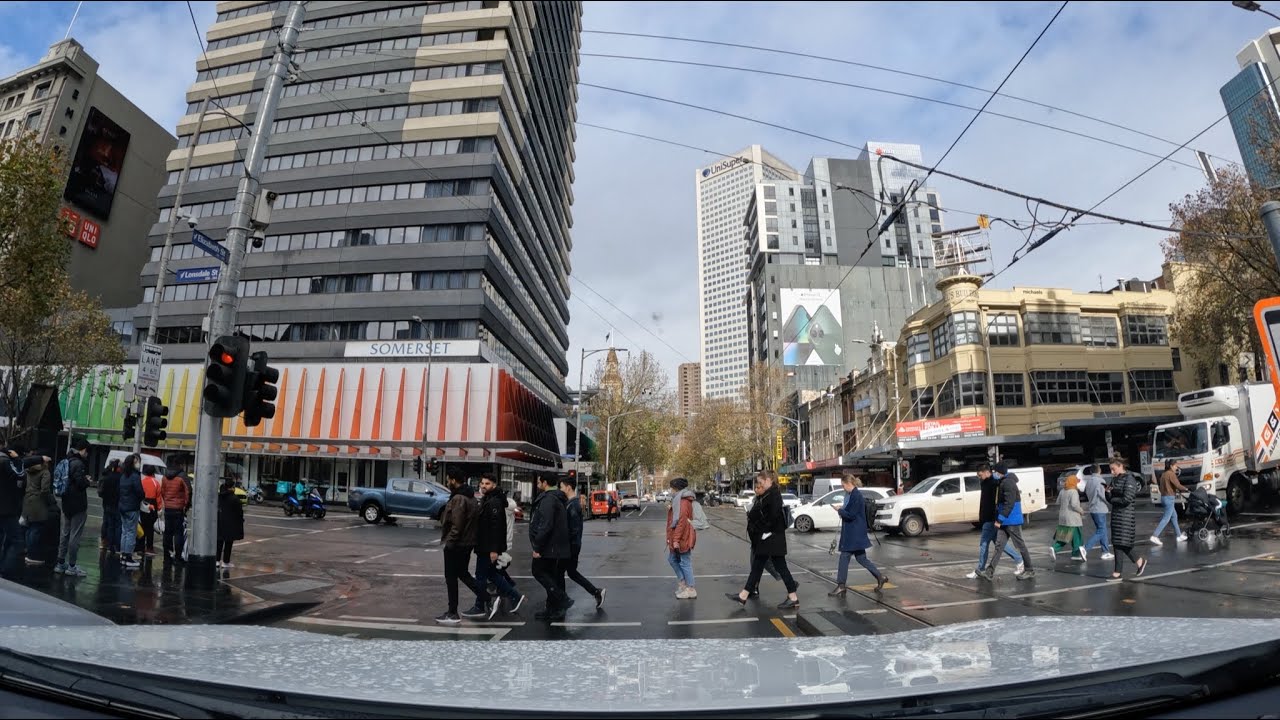 DRIVING IN WINTER | CITY OF MELBOURNE AUSTRALIA | ELIZABETH STREET