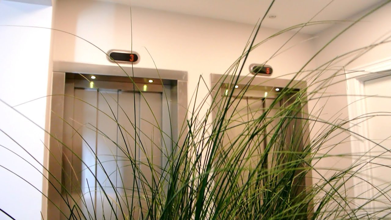 2x KONE MaxiSpace (PowerDisc) MRL traction elevators @ Kristen Bernikows Gade 6, Copenhagen, Denmark