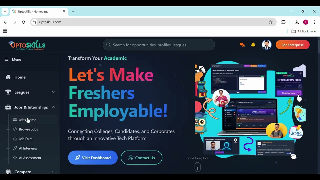 Comment trouver et postuler &agrave; des stages sur UptoSkills | Guide &eacute;tape par &eacute;tape 💼