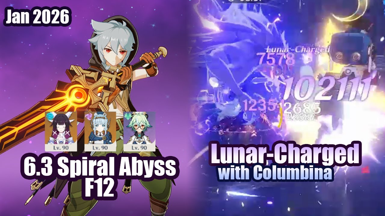 Razor Lunar-Charged w/ Columbina | Luna IV (6.3) Abyss F12 Second Half | Razor Log | Genshin Impact