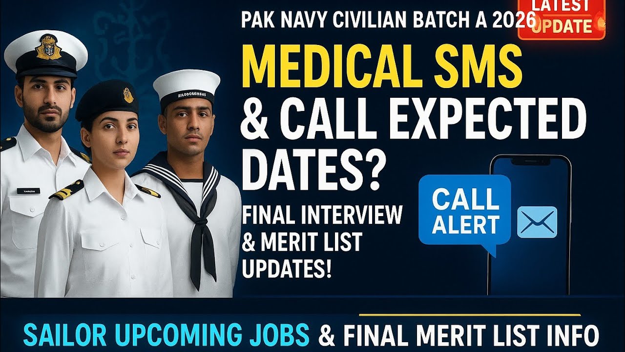 Pak Navy Civilian Batch A 2026 | Medical SMS & Call Expected Dates | Sailor Final Merit List Updates