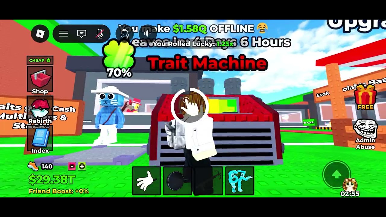 Me playing steal from brainrot  I got very lucky