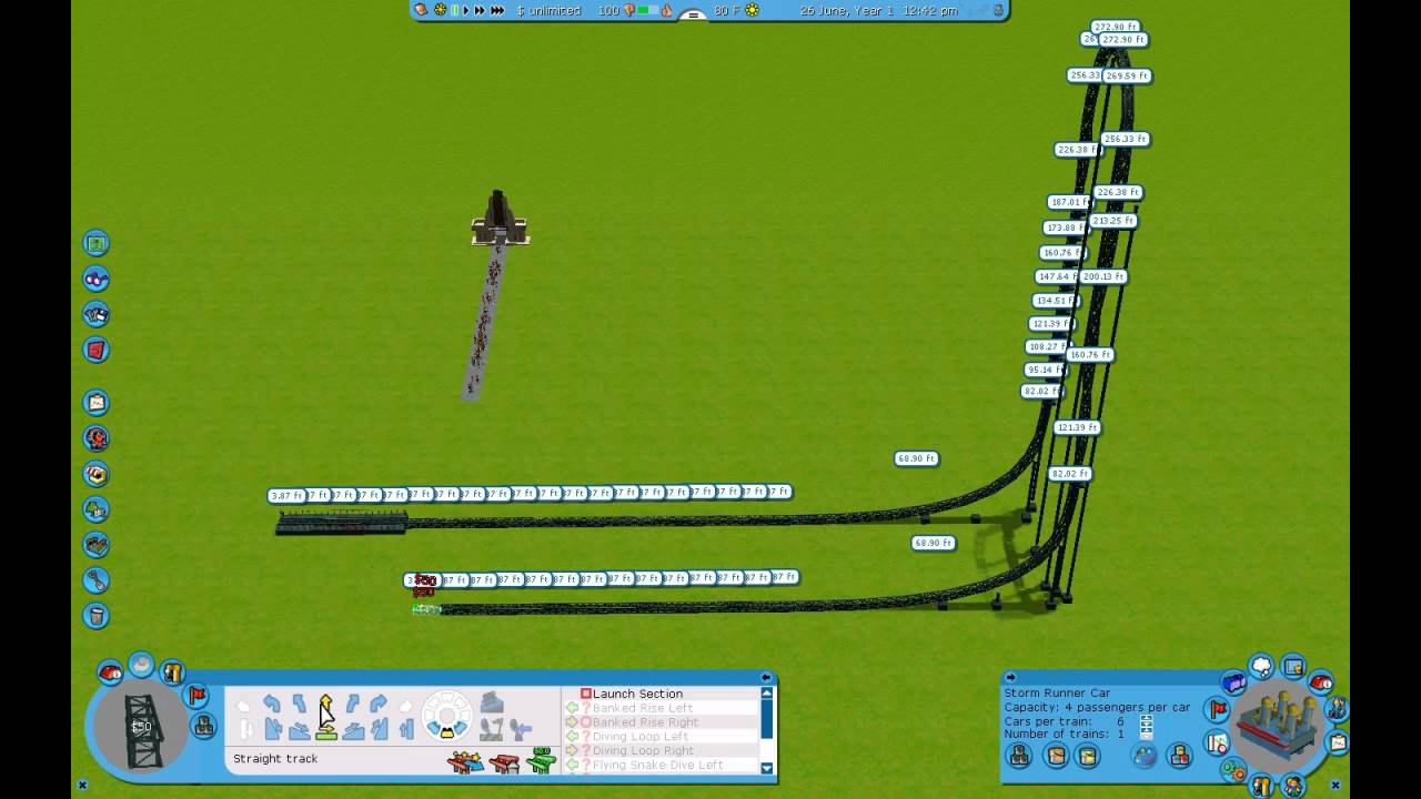 RCT3 Tutorial - How to Make a Coaster Stop And Launch Works 100%