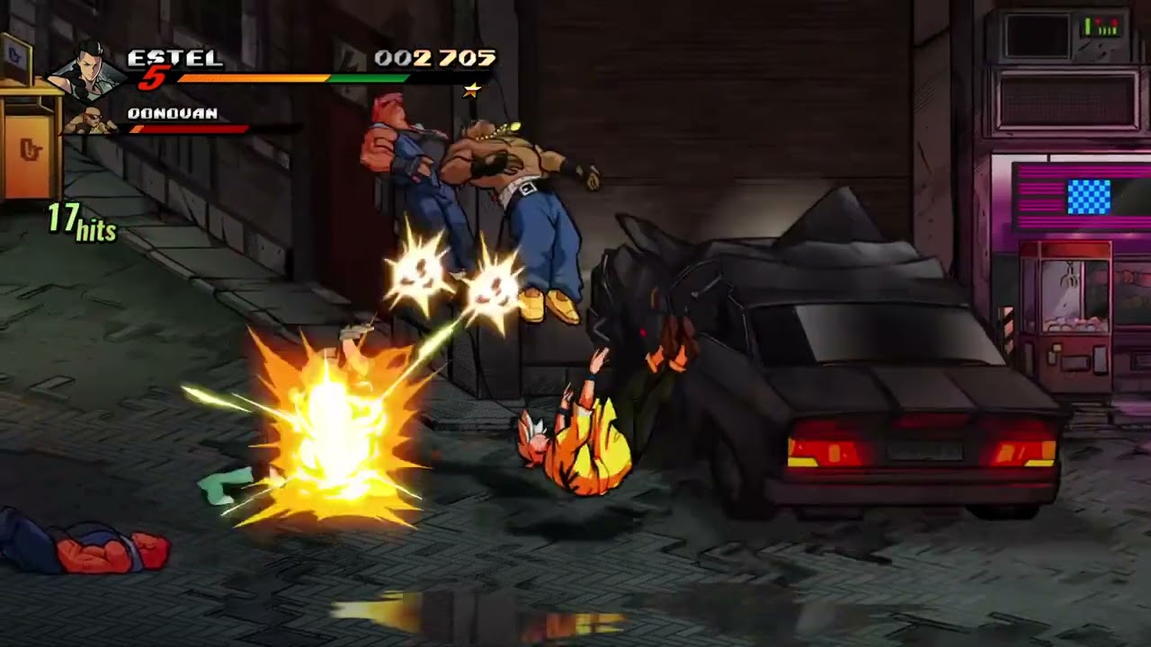 Estel - Streets Of Rage 4 Speedrun - Normal difficulty - Stage 1 (3:54)