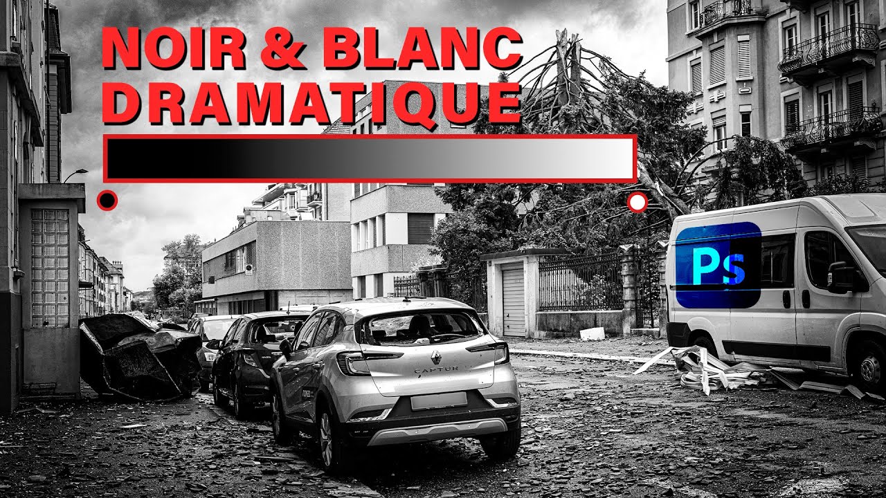 Un noir et blanc dramatique avec le dégradé sur Photoshop