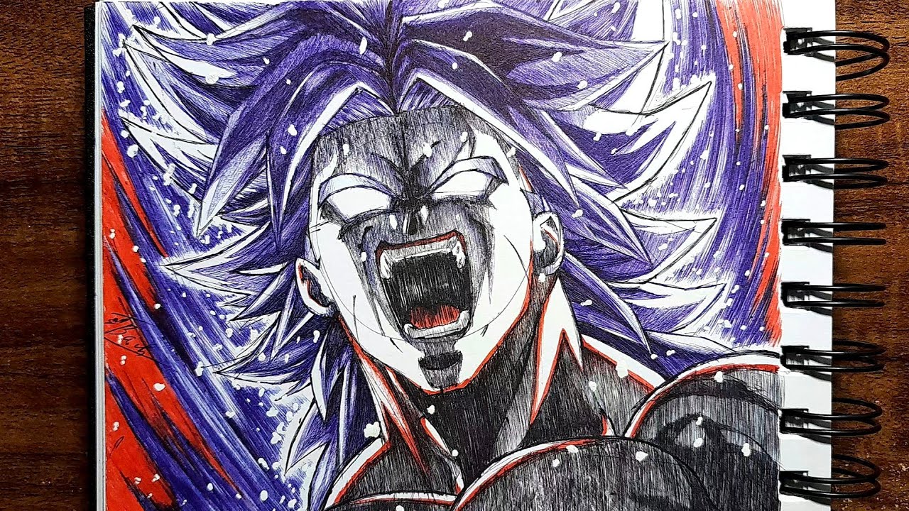 How To Draw BROLY Super Saiyan Blue Kaioken Step By Step | Easy Anime Drawing Tutorial