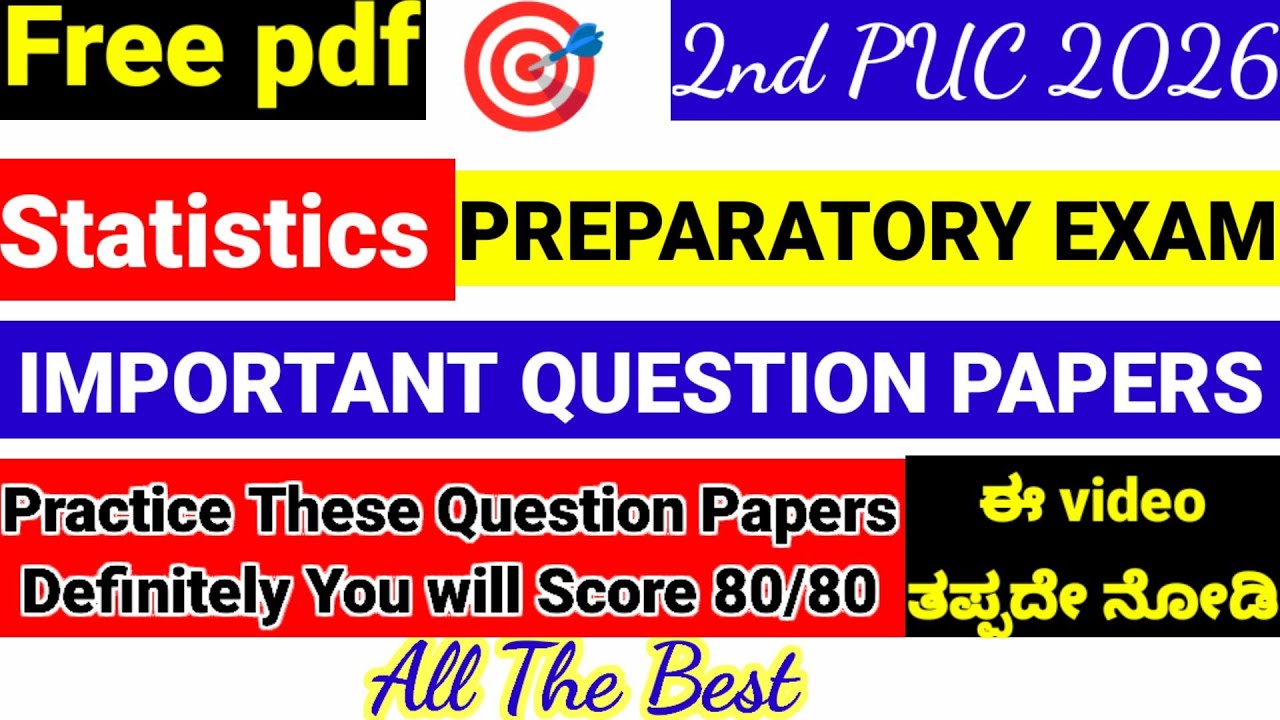 2nd puc statistics important questions for preparatory exam 2025-26