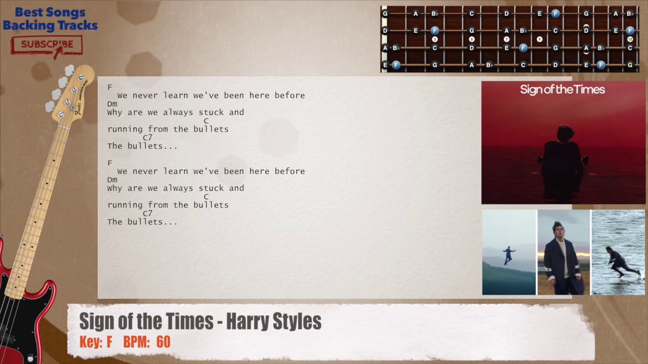 🎻 Sign of the Times - Harry Styles Bass Backing Track with chords and lyrics