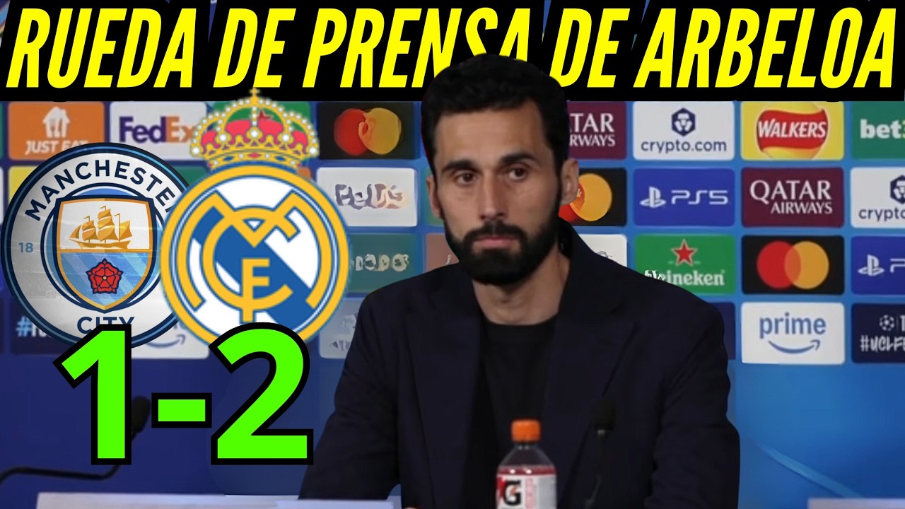 RUEDA de PRENSA de ARBELOA después de la VICTORIA del REAL MADRID 2 vs MANCHESTER 1