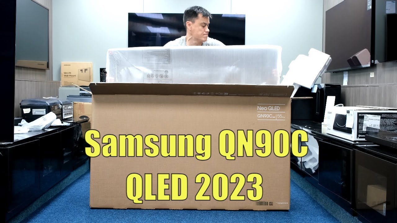 Распаковка, настройка, тестирование и обзор Samsung QN90C QLED (2023) с демонстрационными видеоро...