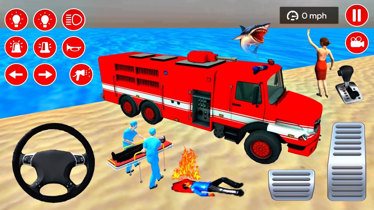 Real Fire Truck Driving Simulator 2021 - Emergency Fire Fighting Games Android Gameplay
