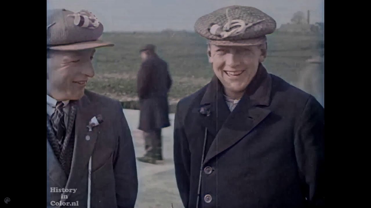 Stadsbeelden oud Gouda 1922 en 1909, ingekleurde film met geluid. Colorized footage sound added.
