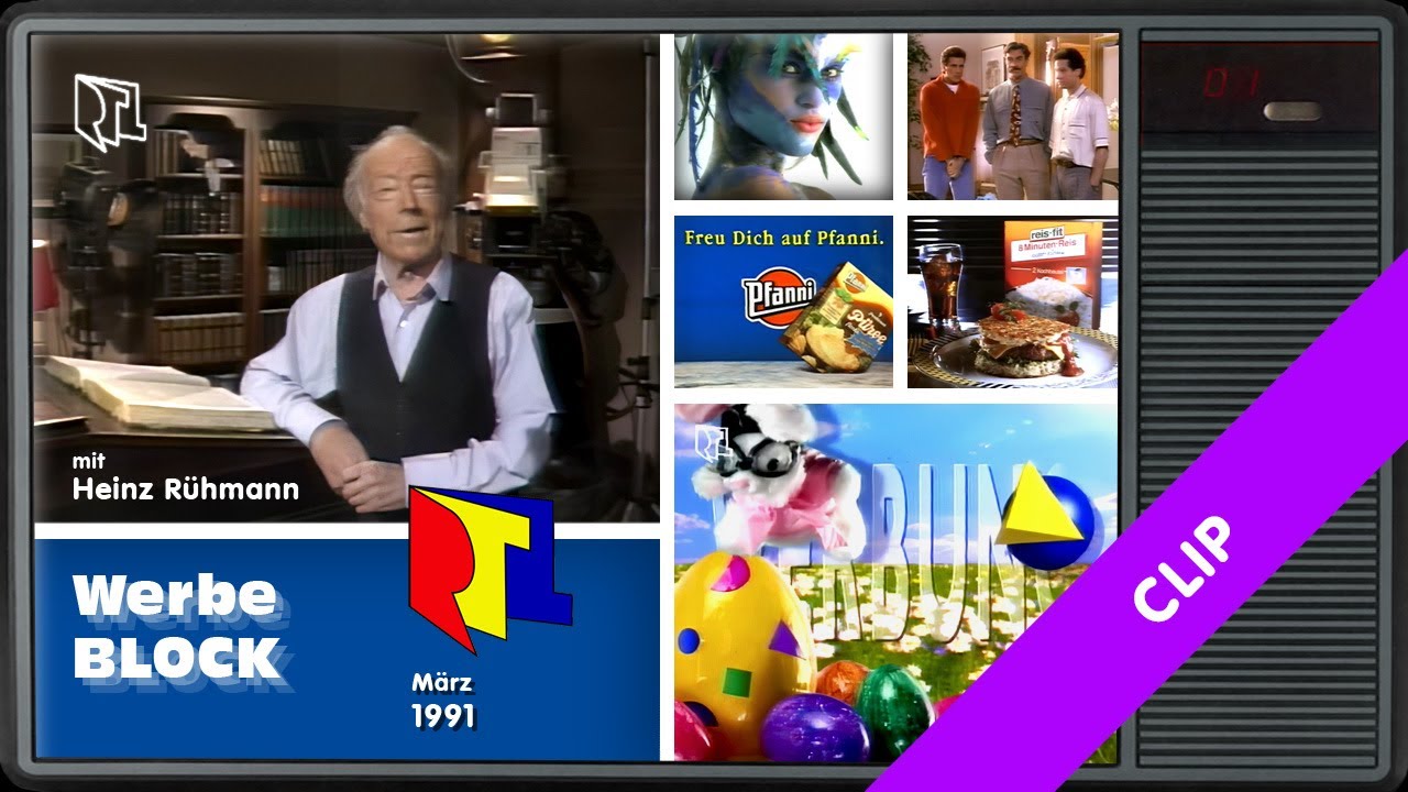 RTL-Werbung März 1991 mit Heinz Rühmann
