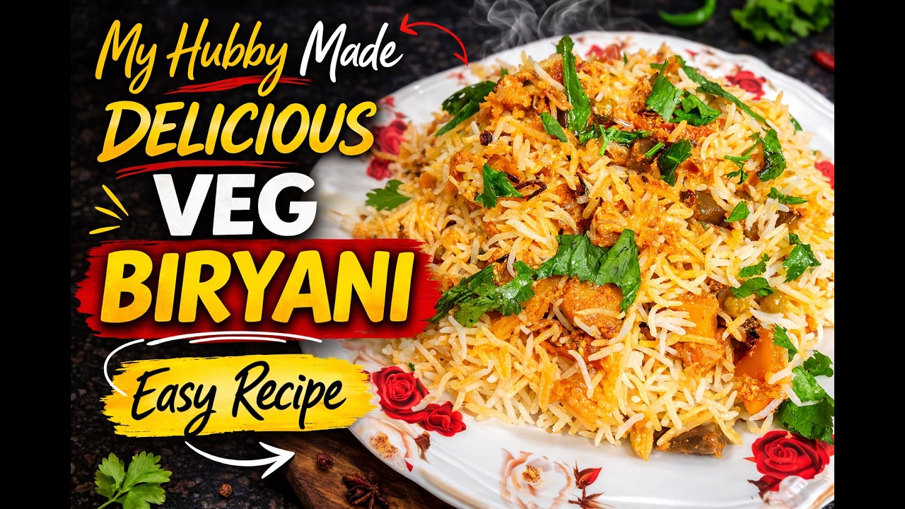 My Hubby Made Delicious Veg Biryani | Easy Homemade Veg Biryani Recipe
