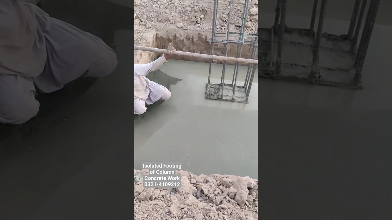Isolated Footing of Column 🚧👷&zwj;♂️⛏️ #construction #footing #concrete