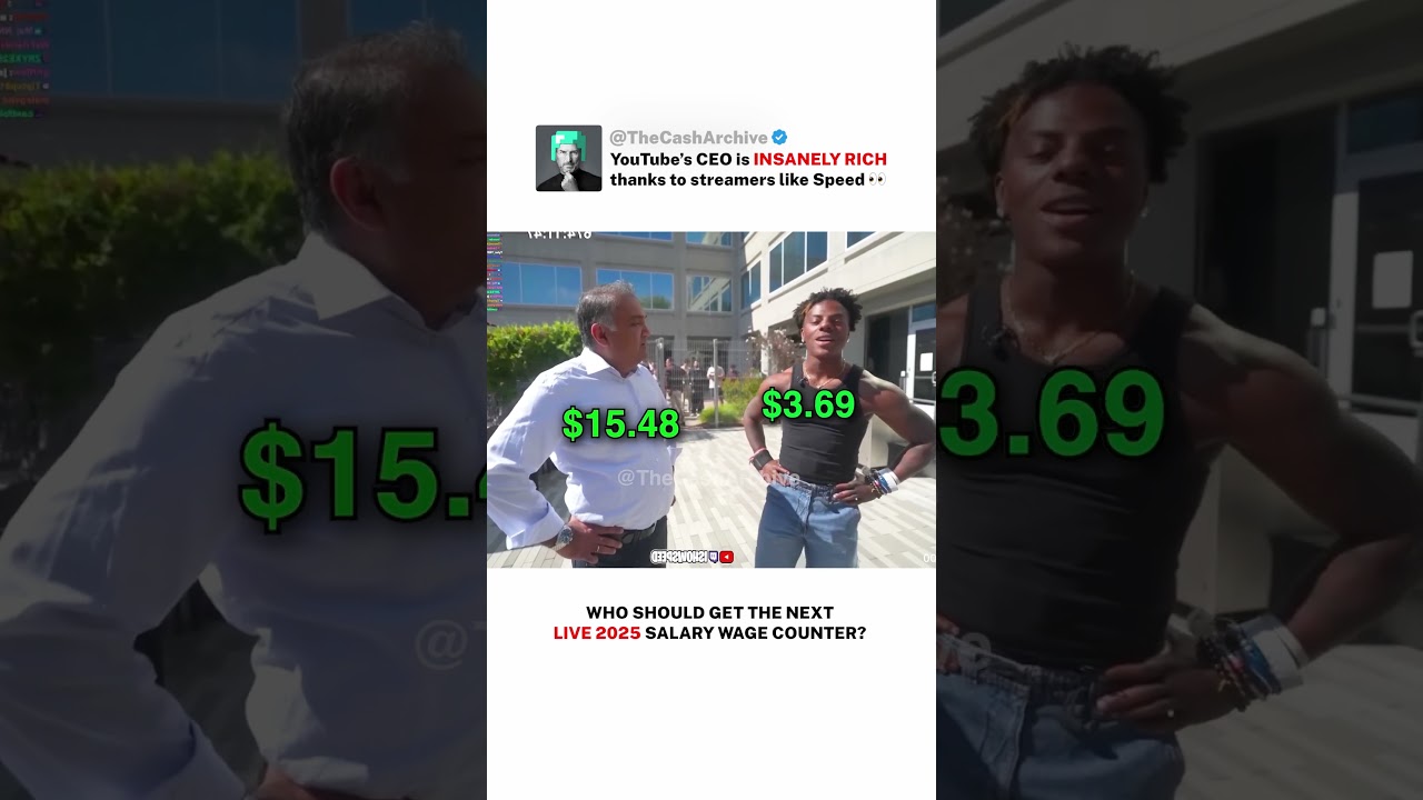 IShowSpeed vs YouTube's CEO live salary wage COMPARED... 🤑 #money