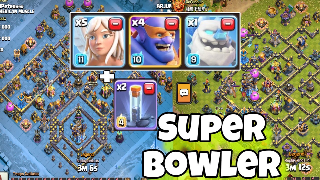 Super Bowler Attack Th18! legend league attack December season days20! clash of clans
