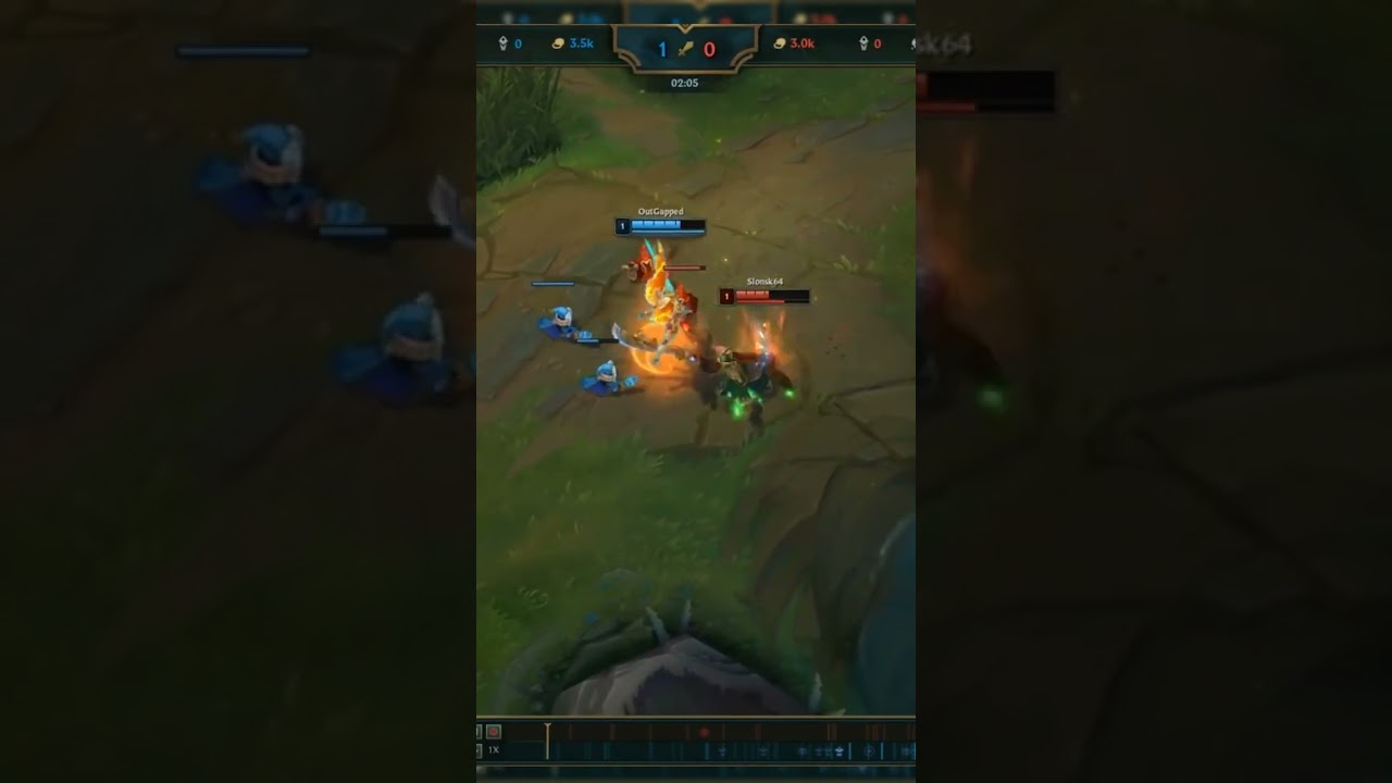 Lv 1 Kayle vs Tryndamere Duel! 🔥#LeagueOfLegends #gaming #shorts