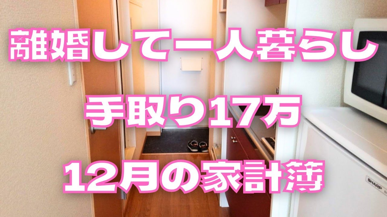 【離婚して一人暮らし】12月の家計簿 │ 節約生活 │ 生活費 │ 低収入【手取り17万】
