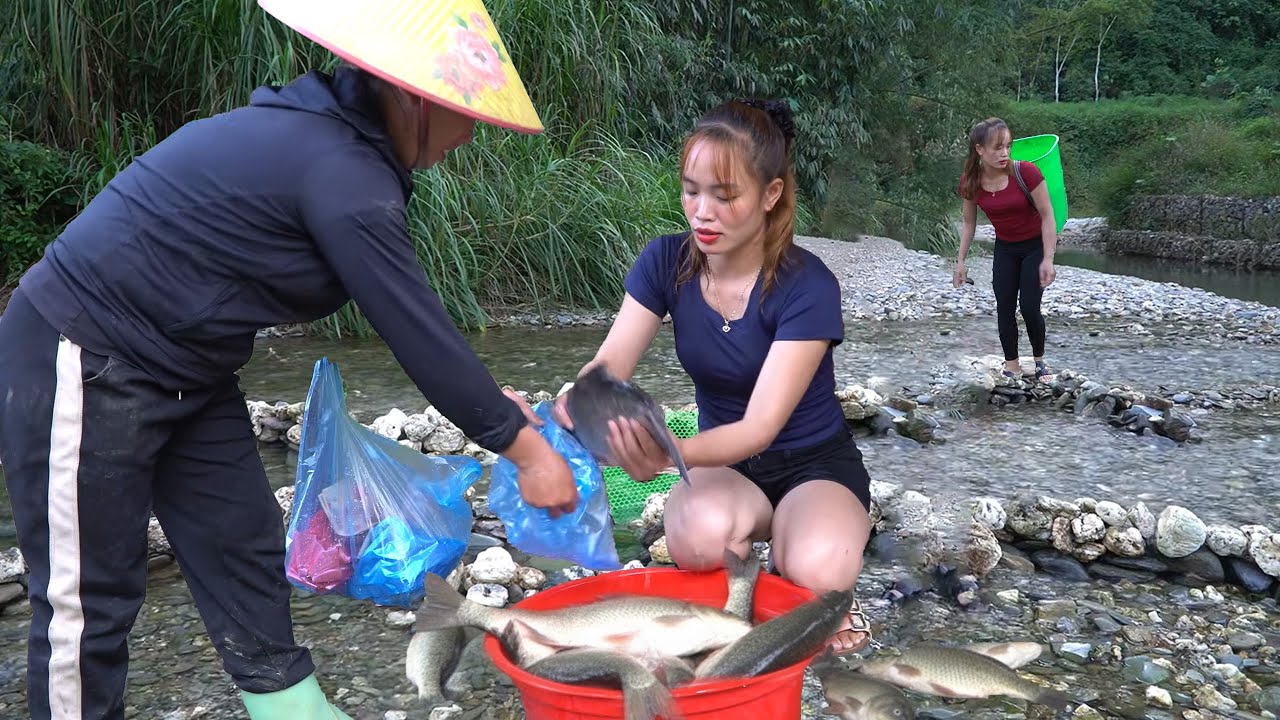 30-Day REWIND: Time-Lapse Fish Trap Journey &ndash; Harvesting Big Fish & Going to Market Sell