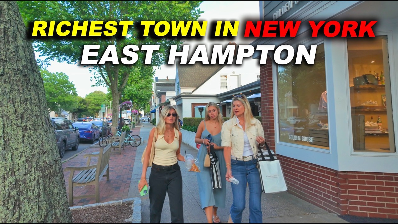 Walking East Hampton New York : The Richest Town in New York - Main Street in East Hampton New York