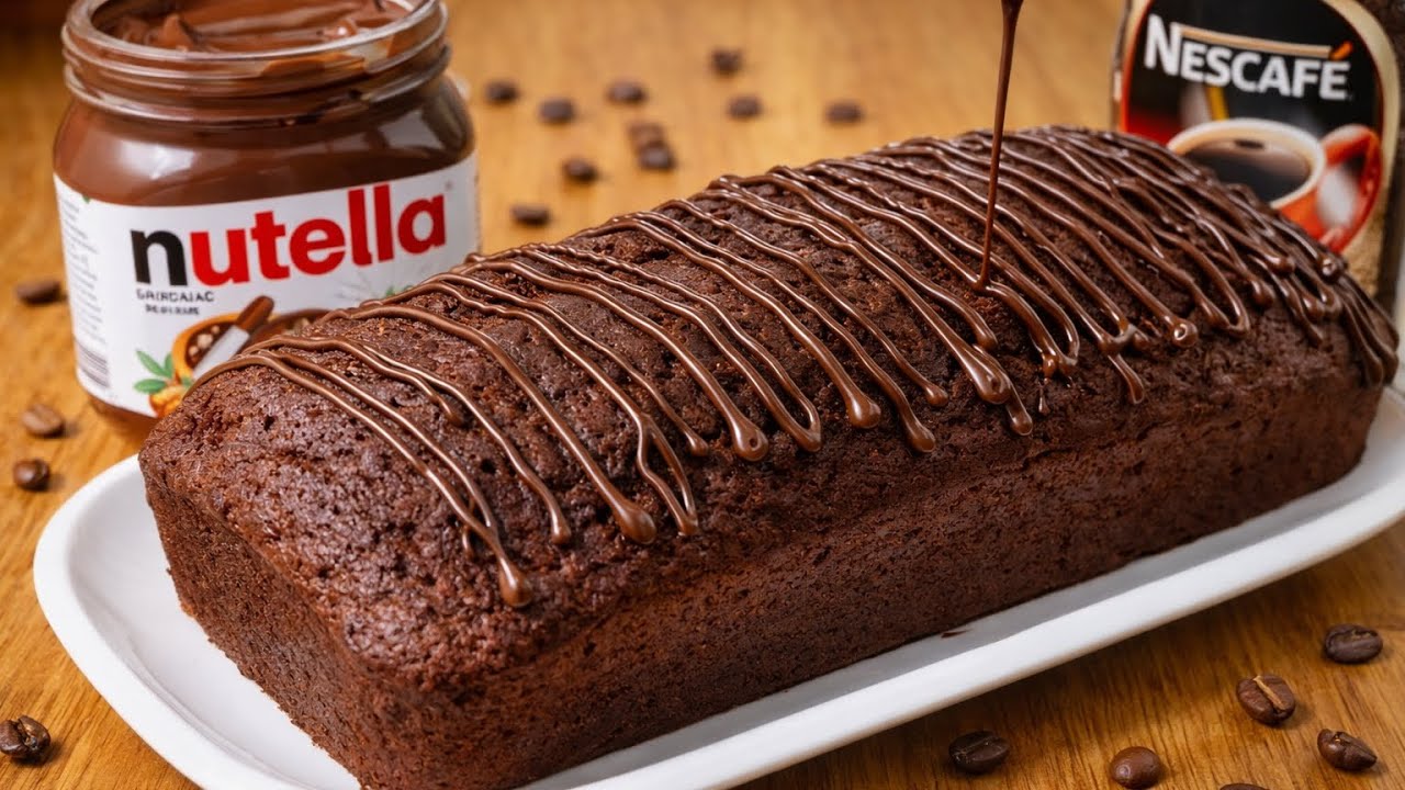 ✨ Nutella Nescafé Cake ✨Rich, soft & full of chocolate-coffee flavor 🍫☕