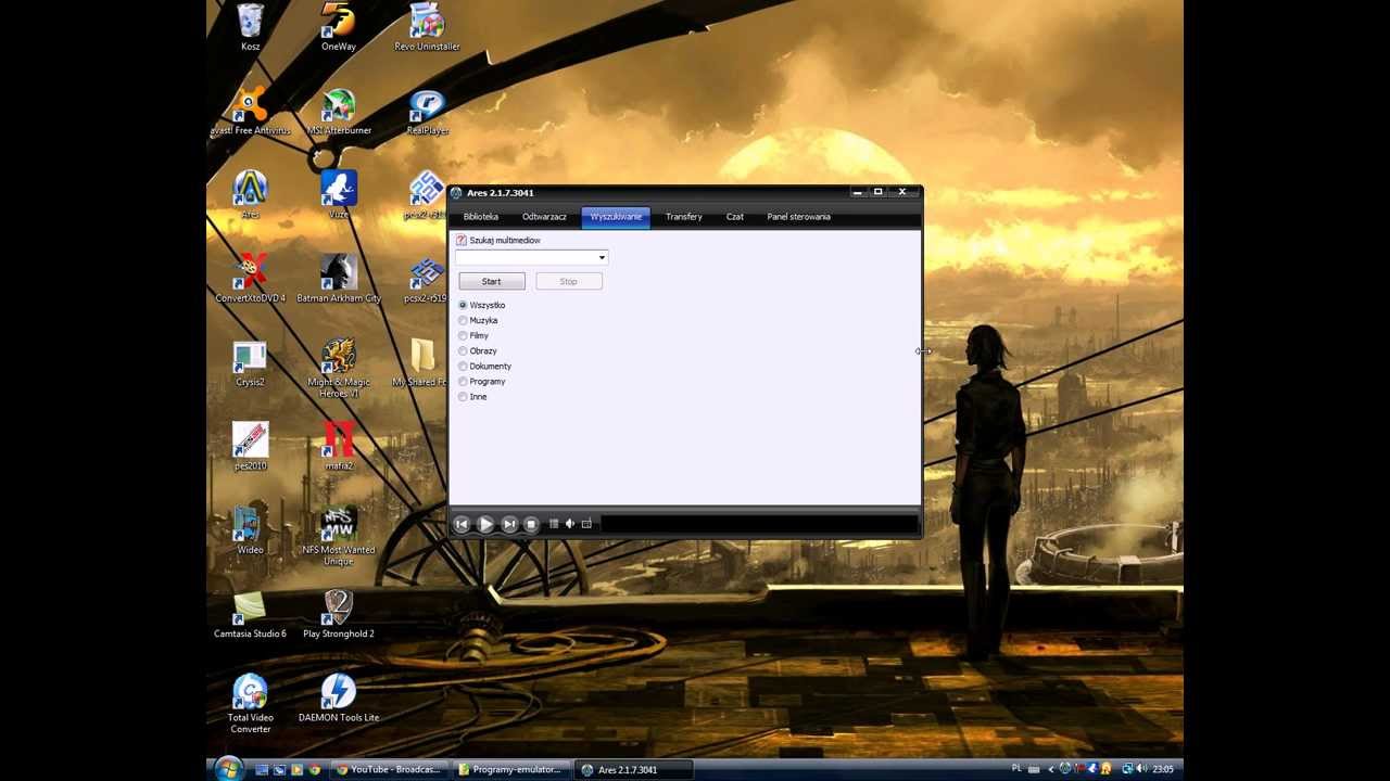 Program Ares v2.1.7.3041 nie wyszukuje od razu... .avi