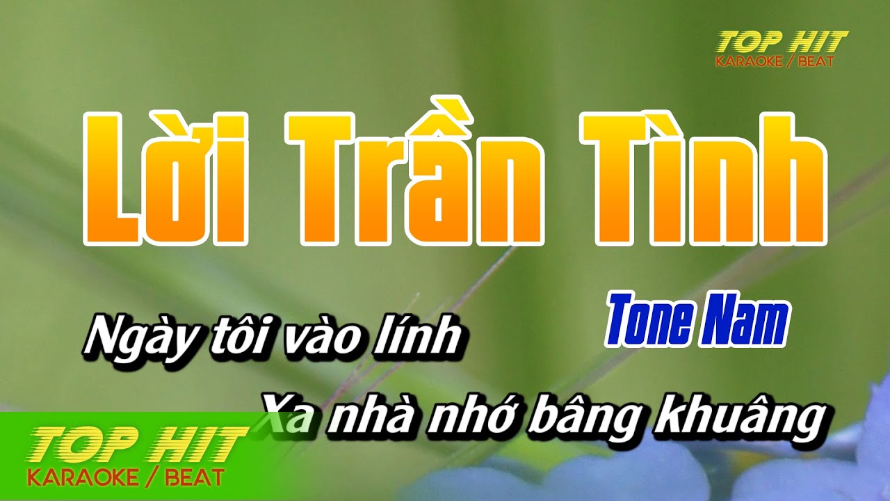 Lời Trần Tình Karaoke Tone Nam | TOP HIT KARAOKE