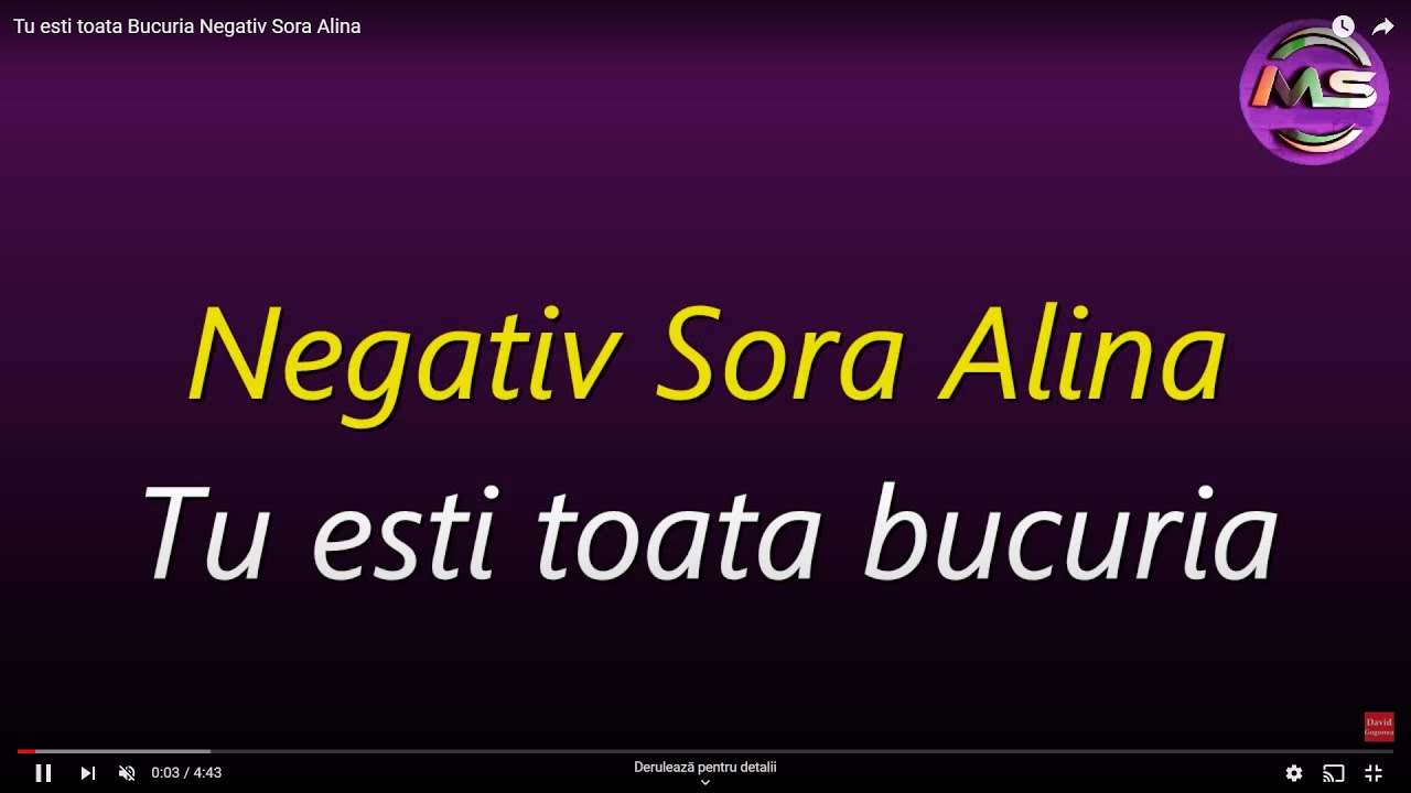 Tu esti toata Bucuria   Negativ Sora Alina
