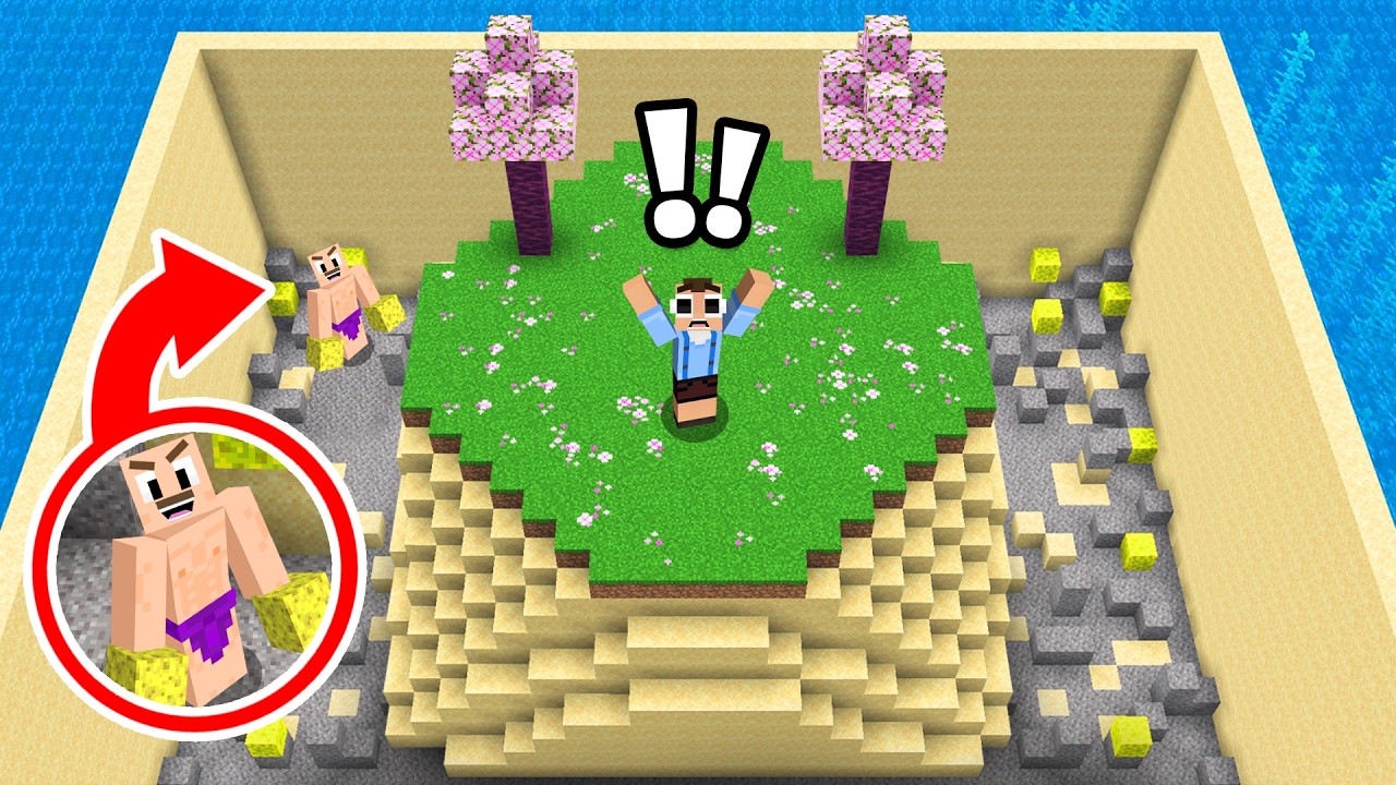 Trolling My Friend's Island in Minecraft Cherry Island
