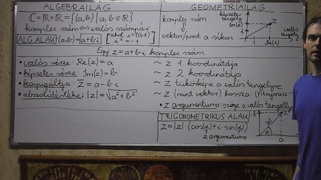 Matematika 1. 11/02.  Komplex számok - elméleti összefoglaló
