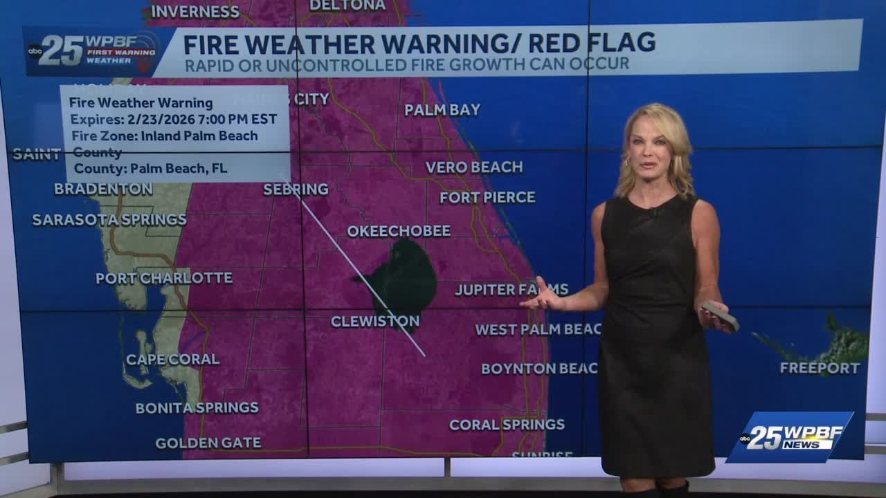 Cold with fire risk for South Florida Monday