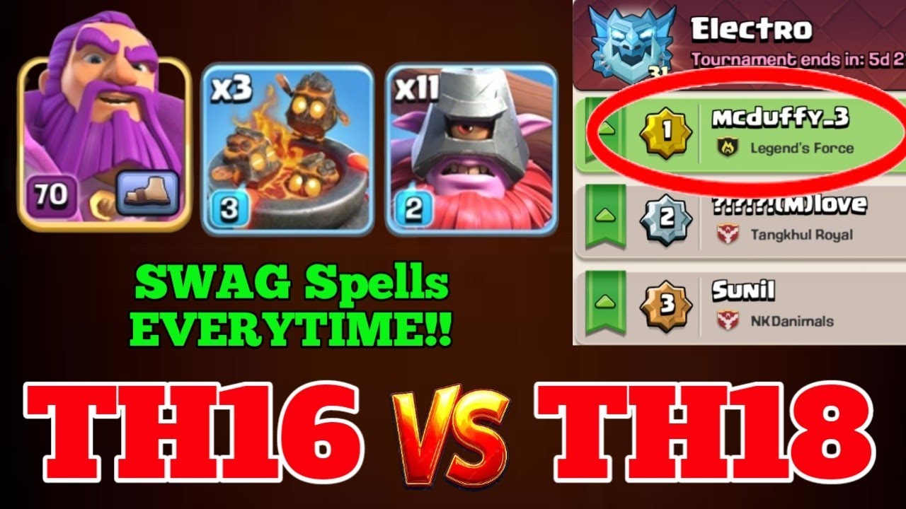 Easy TRICK for TH16 vs TH18: GW walk with 3X Furnace + 11X Throwers is CRAZY (Clash Of Clans)