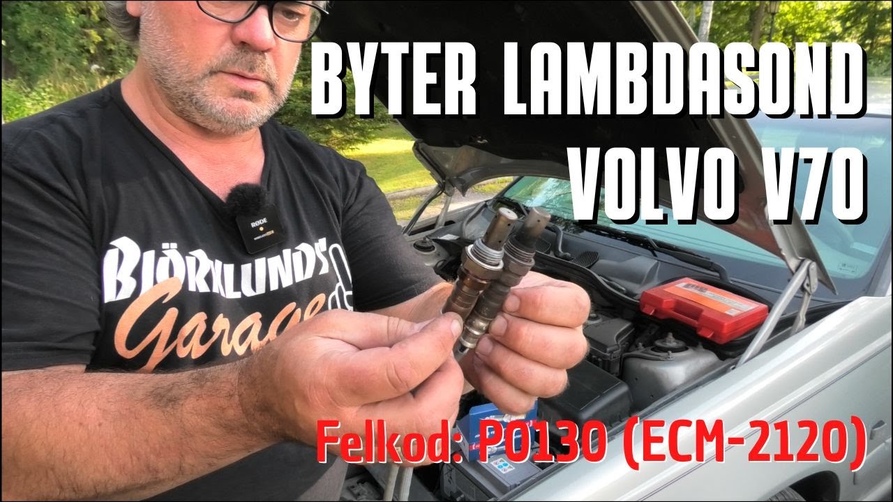 Byter främre lambdasond. Felkod P0130. (ECM-2120 i Volvo Vida) Volvo V70 I.