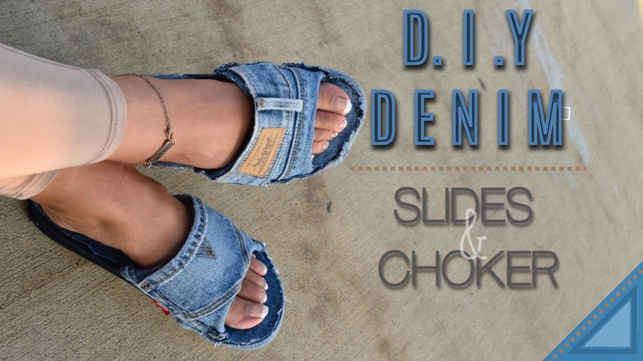 DIY DENIM SLIDES & CHOKER