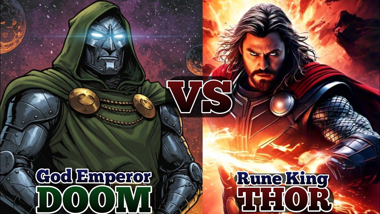 Rune King Thor vs. God Emperor Doom – The Clash of Destiny and Dominion