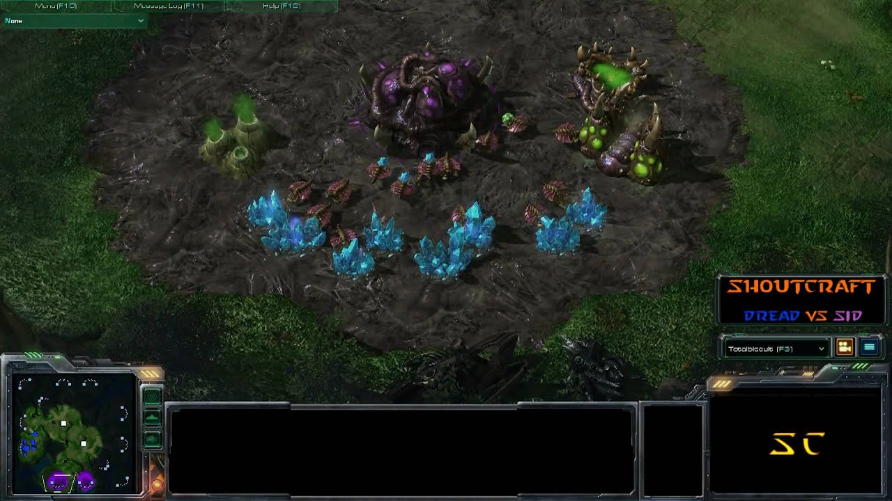 SHOUTcraft - Sid (Z) vs Dread (T) - Starcraft 2 Beta (TotalBiscuit solo commentary)