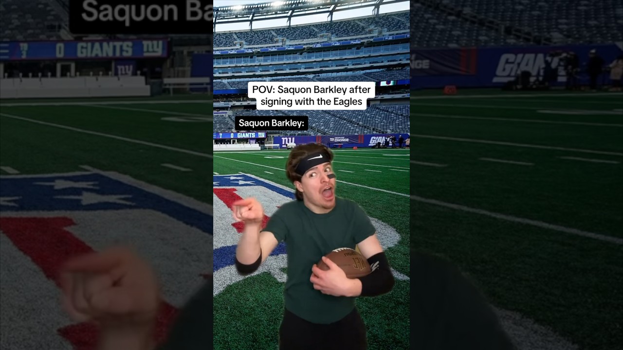 Saquon Barkley after signing with the Eagles😂🏈