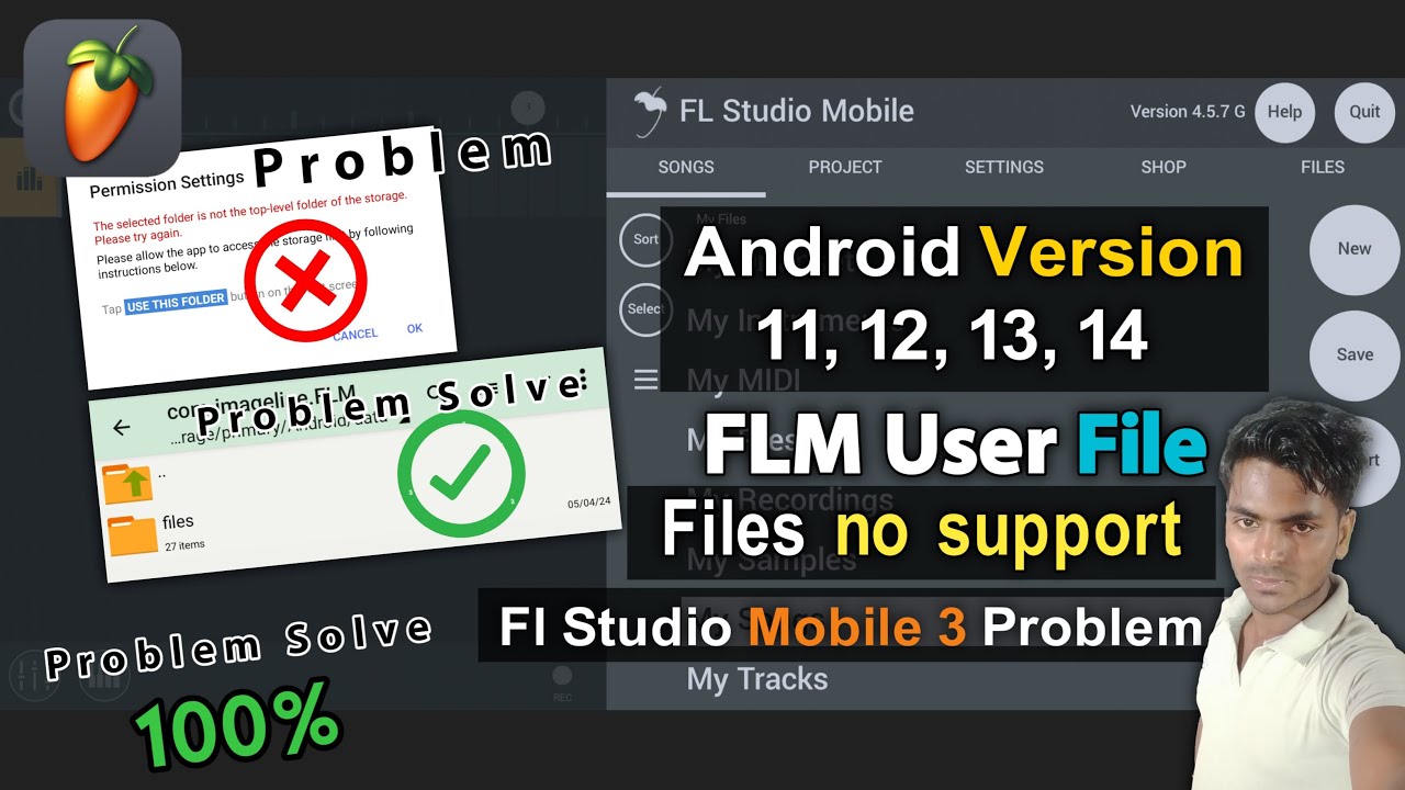 Android Version 14 Fl Studio Mobile Problem || Fl Studio Mobile FLM User File Not Showing