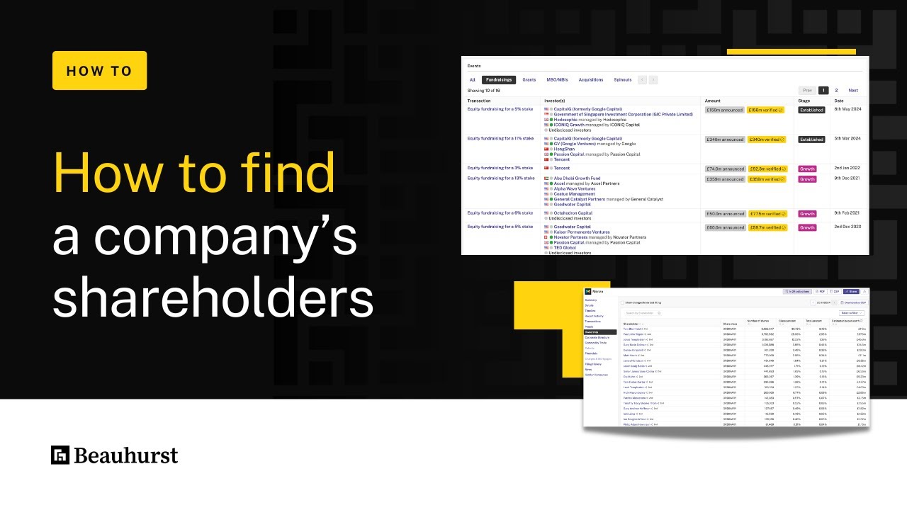 How to find company's shareholders