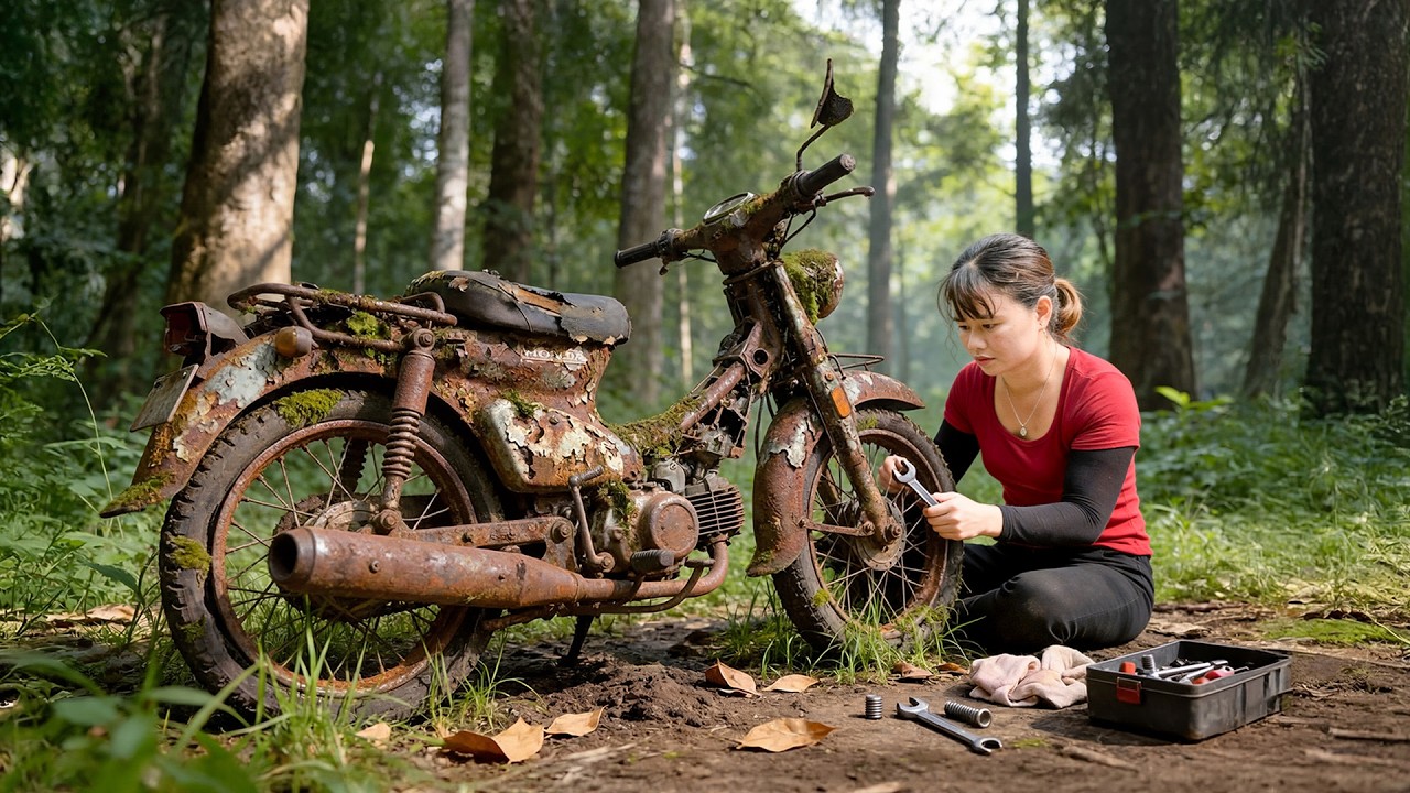 Genius Girl Restores a Destroyed Honda Super Cub From Scrap | Full Repair and Restoration