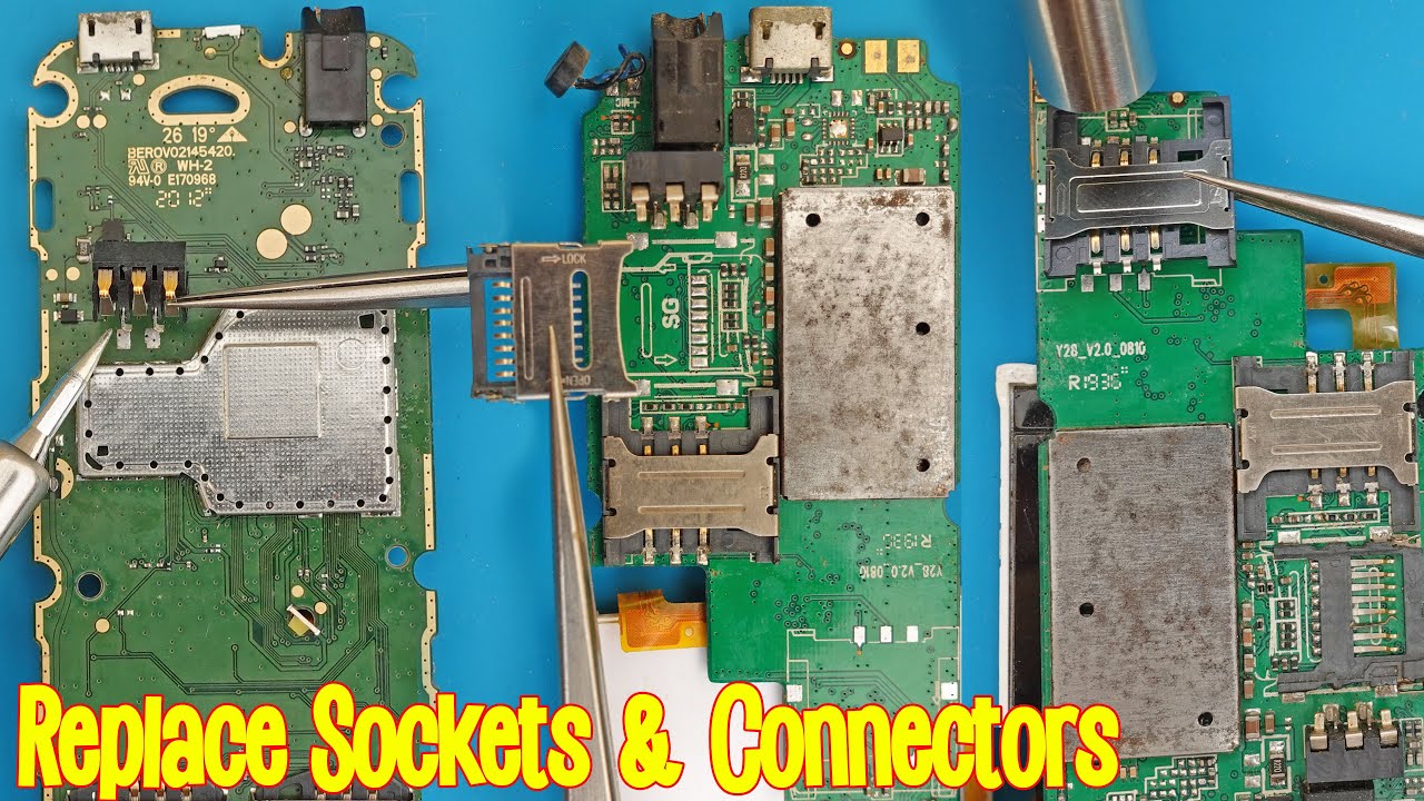 How to replace Mobile Phone Battery Connector SD Card SIM Card Holder Slot Socket Jacket Tutorial 16