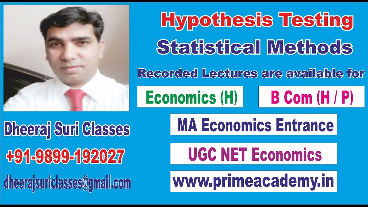 Hypothesis Testing | Econometrics | Eco (H) Sem 4 | DU