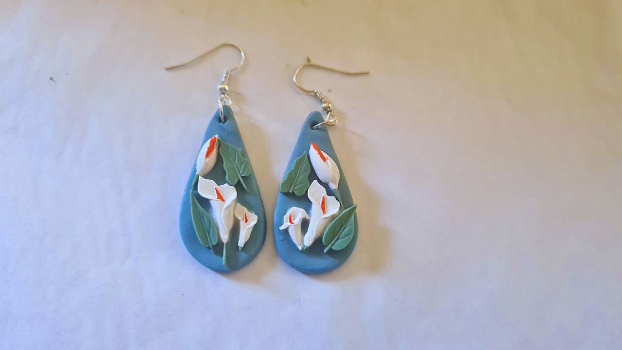 DIY Polymer Clay Lily Flower Earrings | Cozy Tutorial Video | A Day In The Life Of An Introvert