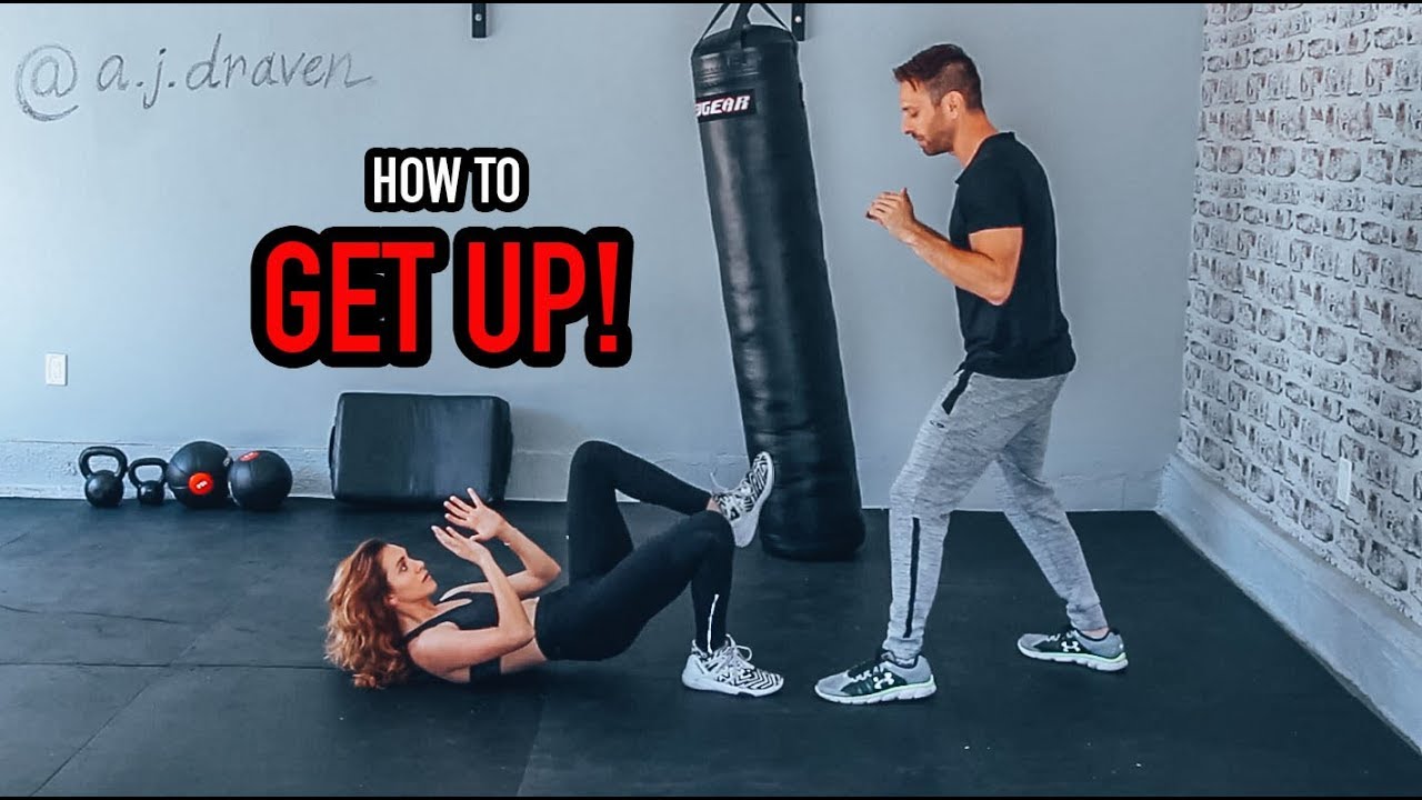 How to get up off the ground safely - Krav Maga class w/ AJ Draven and Alyson Stoner