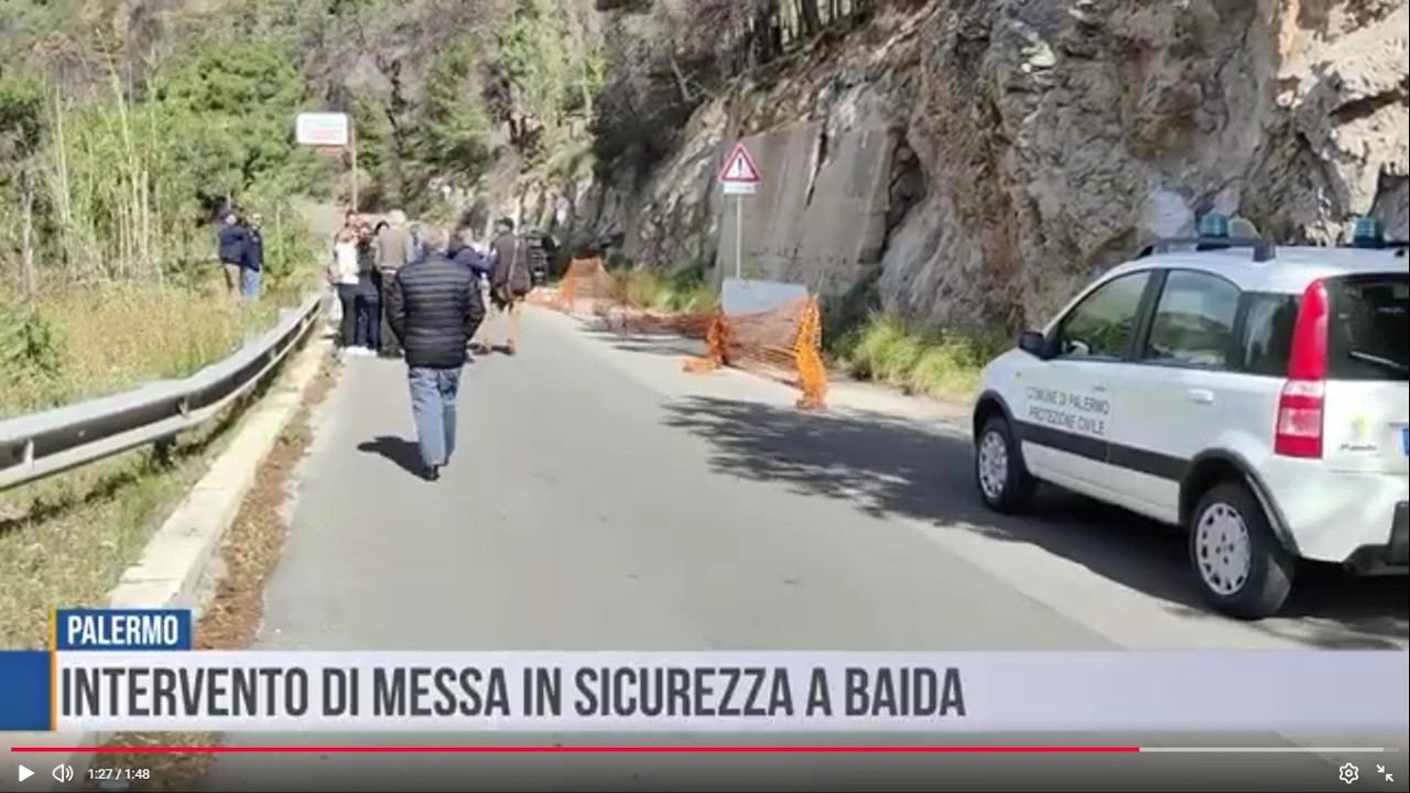 Palermo: intervento di messa in sicurezza a Baida