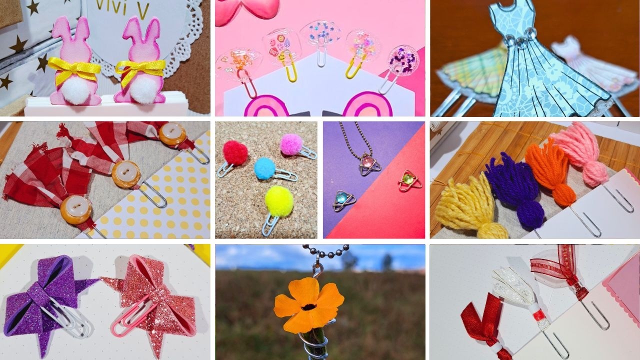 DIY Ideas fáciles y económicas con clips // DECORA TUS CLIPS // Cosas con clips para el Colegio